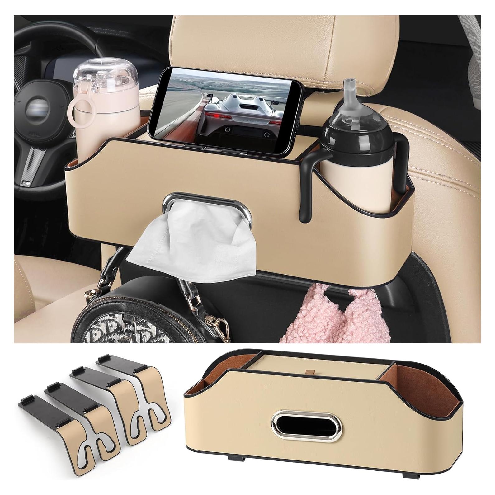 Organizador de Asiento Trasero Sancaral con 2 Portavasos y Ganchos