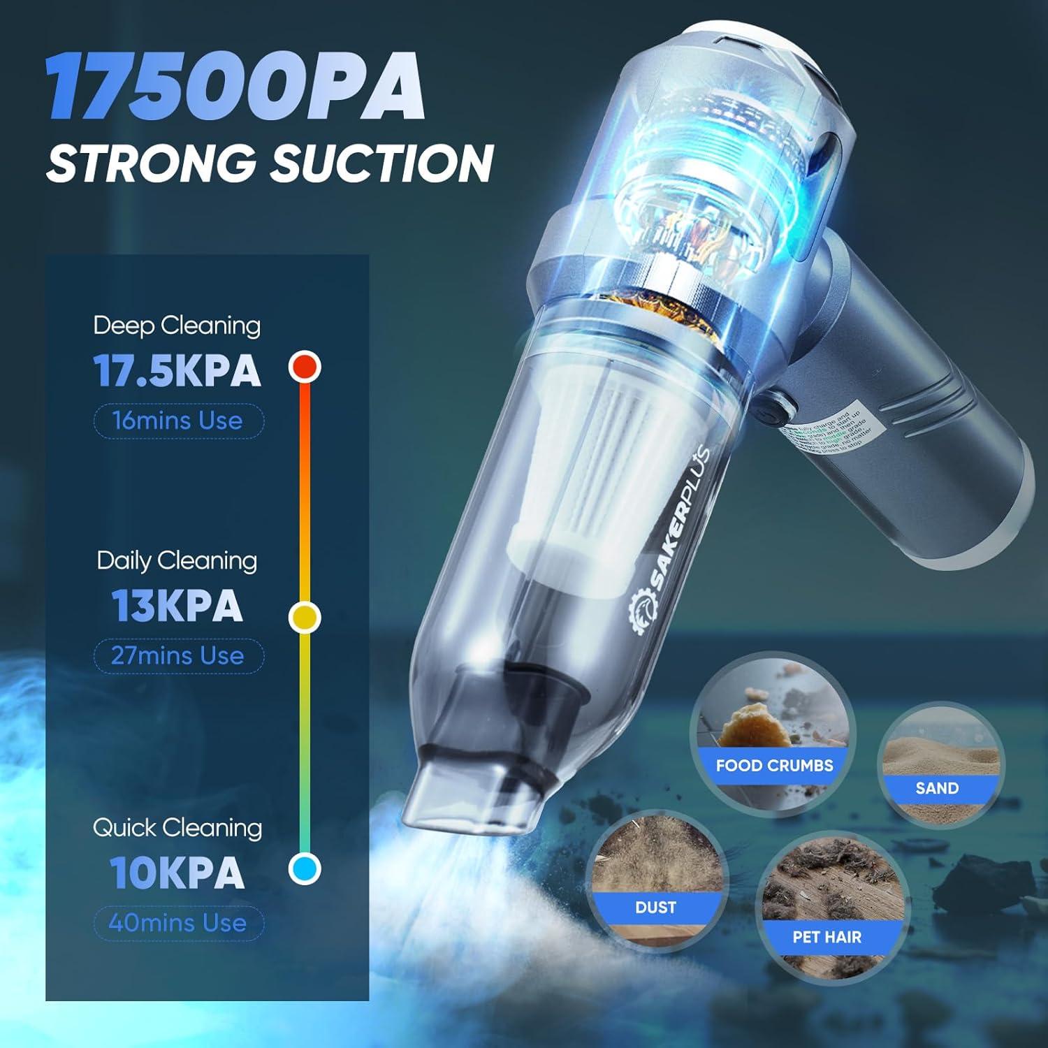 Aspiradora de Coche Inalámbrica SakerPlus SW-109 4 en 1 17500Pa