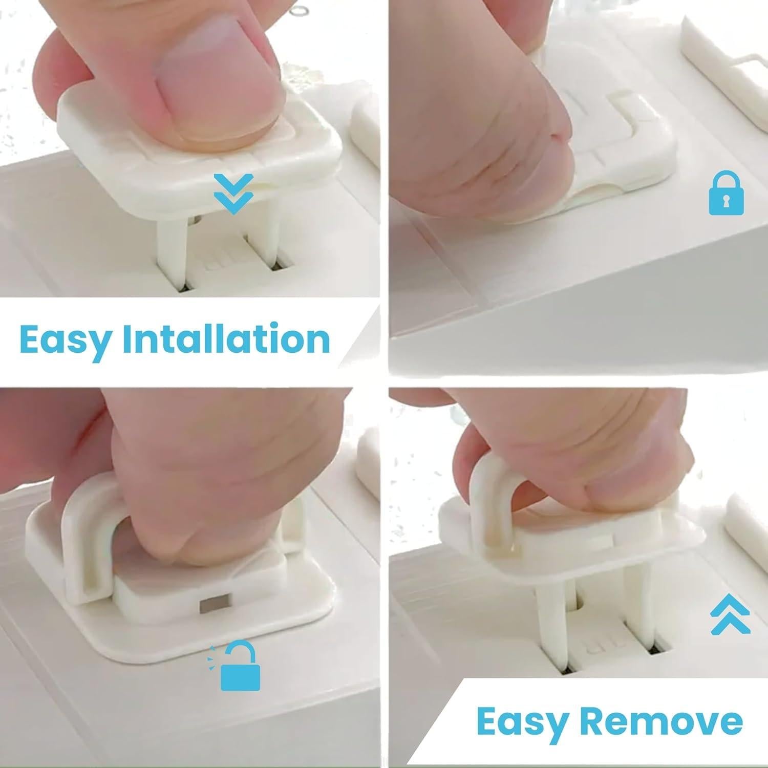 Cubiertas de Enchufes a Prueba de Bebés 10 Unidades Blanco