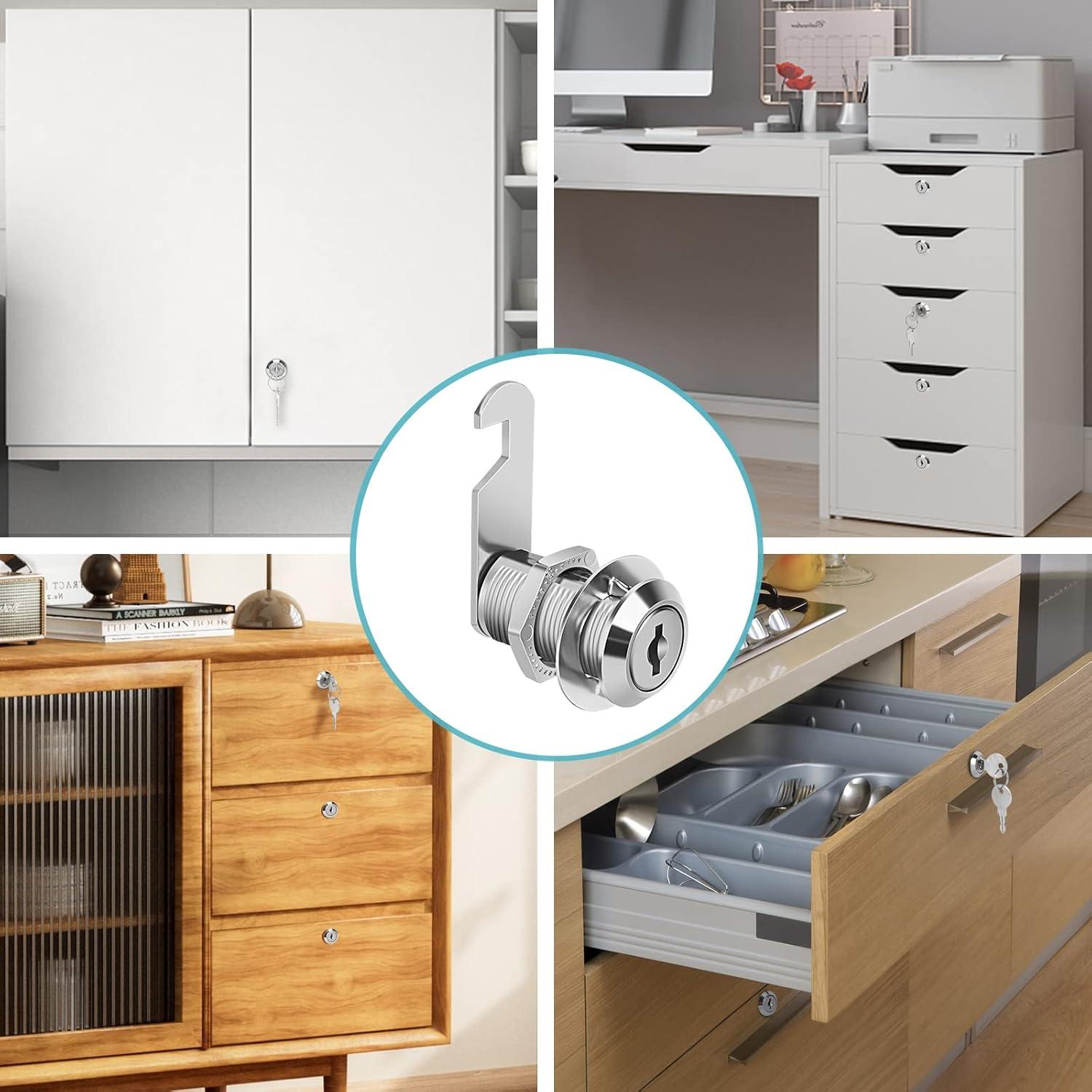 Cerradura de Cajón Pertinel 1-1/8" con Llave Igualada 2Pcs