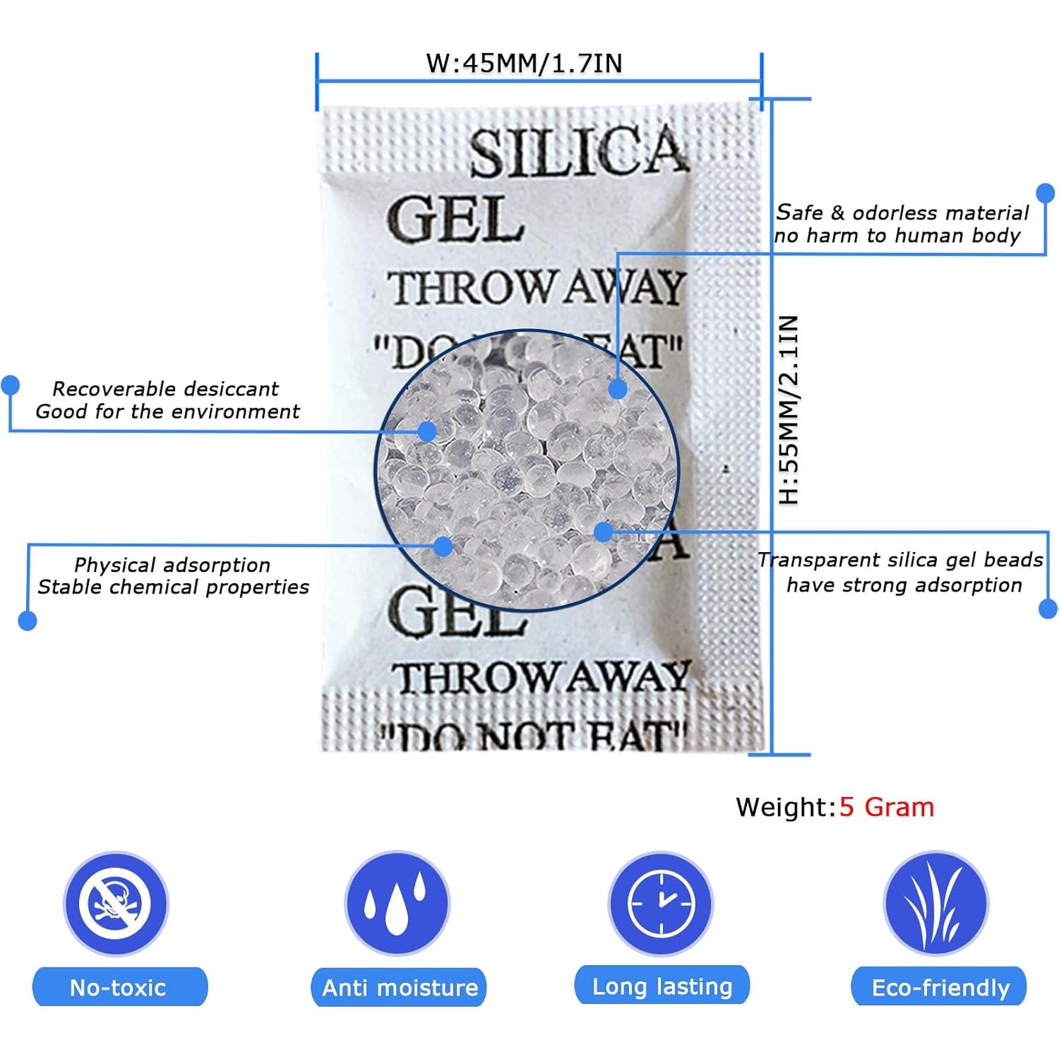 Paquetes de Gel de Sílice 50PCS 5g Deshidratantes Smaring