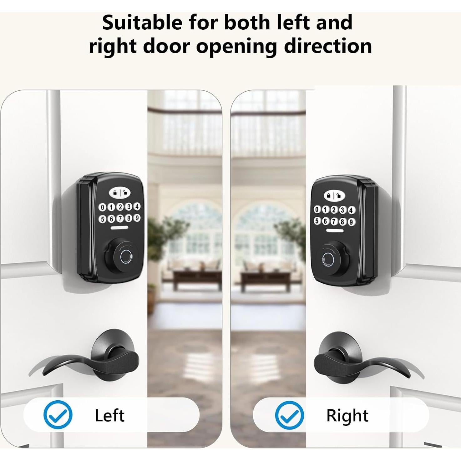 Cerradura Biométrica PHYSEN con Huella Dactilar y Manijas