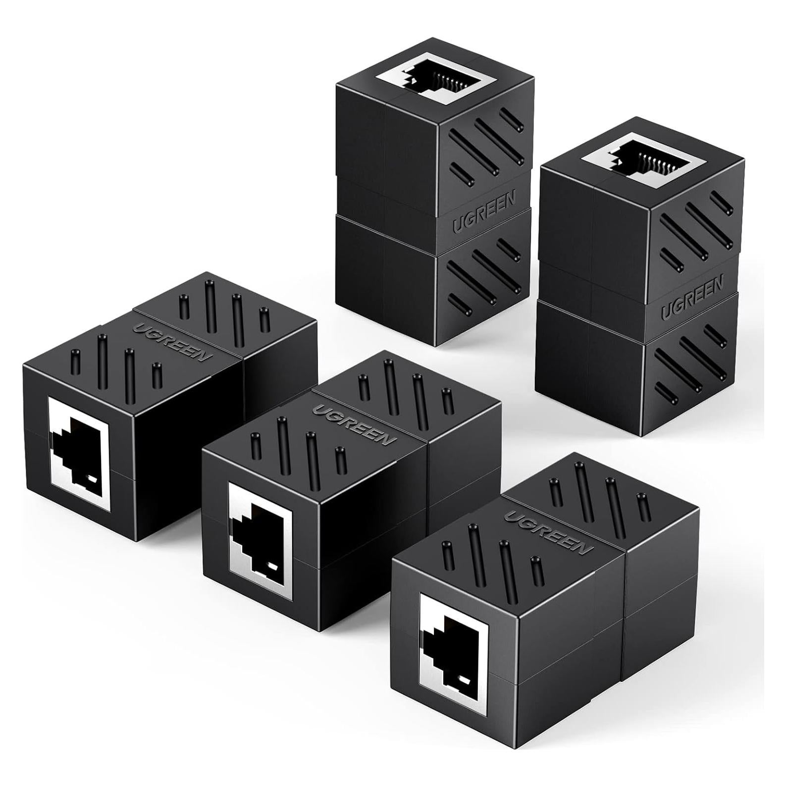 Acoplador Extensor Ethernet UGREEN RJ45 Hembra a Hembra 5 Pcs