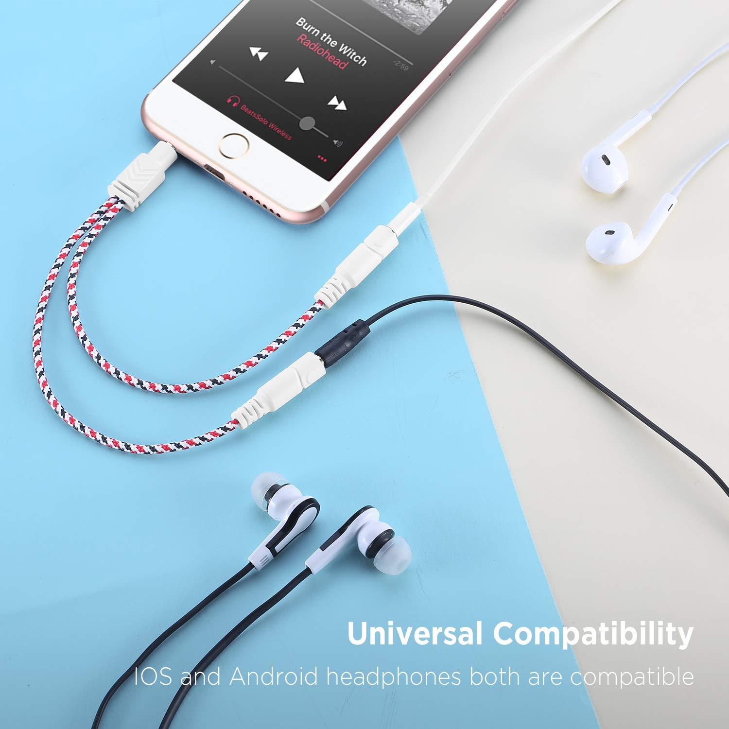 Divisor de Auriculares DuKabel 3.5mm Rojo Navidad 25cm