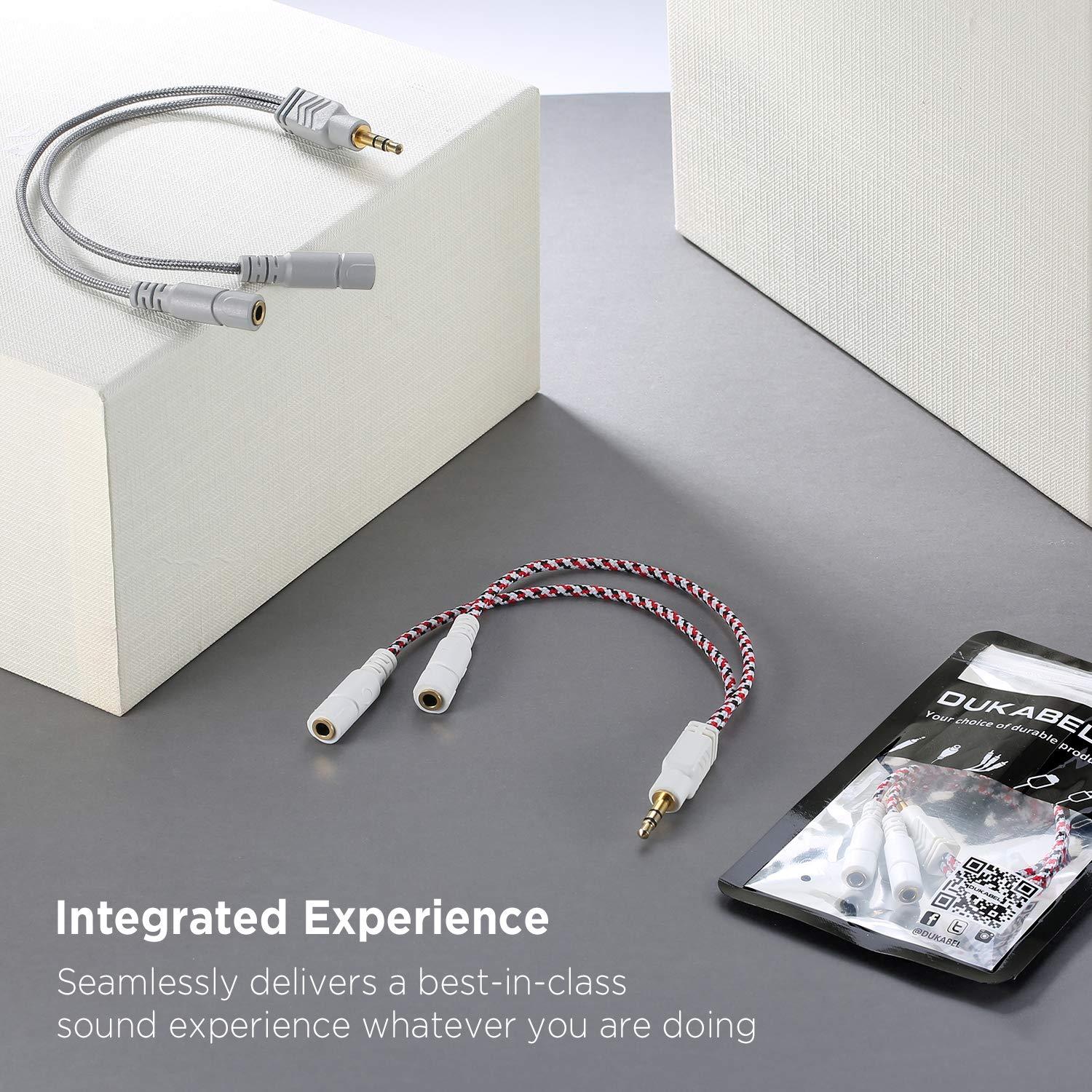 Divisor de Auriculares DuKabel 3.5mm Rojo Navidad 25cm