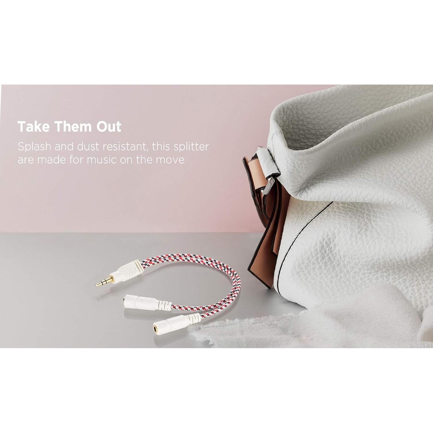 Divisor de Auriculares DuKabel 3.5mm Rojo Navidad 25cm