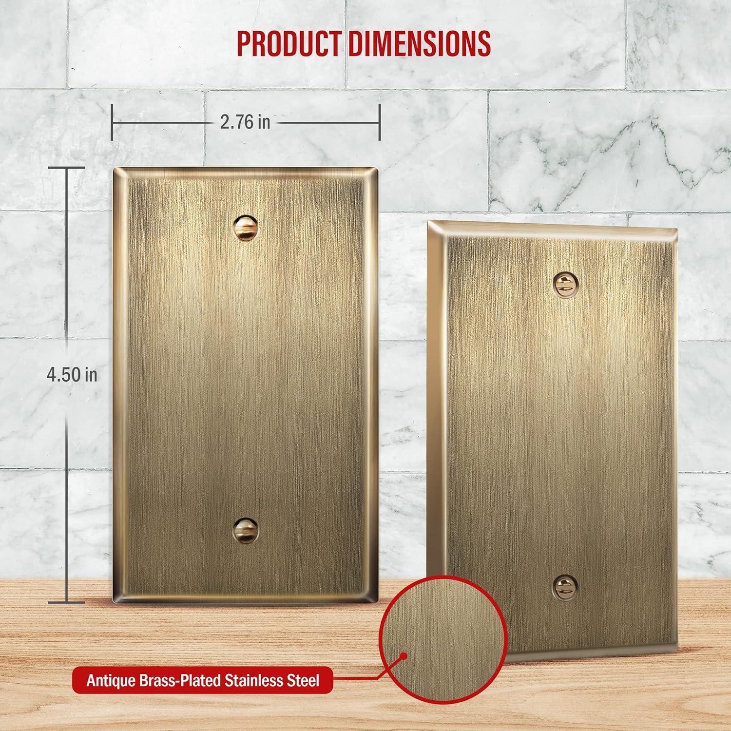 Placa de Pared de Metal ENERLITES 1-Gang Acero Inoxidable 7701-AB