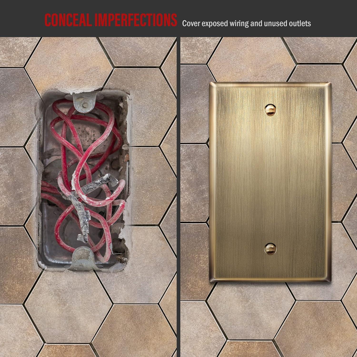 Placa de Pared de Metal ENERLITES 1-Gang Acero Inoxidable 7701-AB