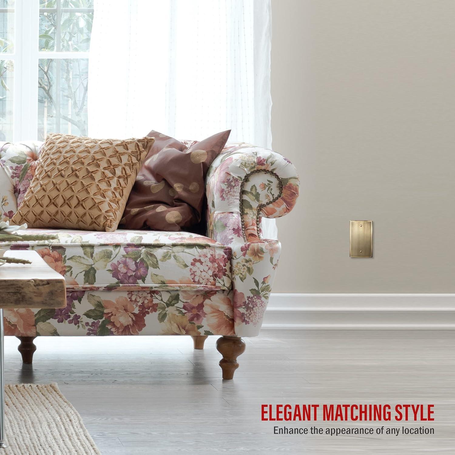 Placa de Pared de Metal ENERLITES 1-Gang Acero Inoxidable 7701-AB