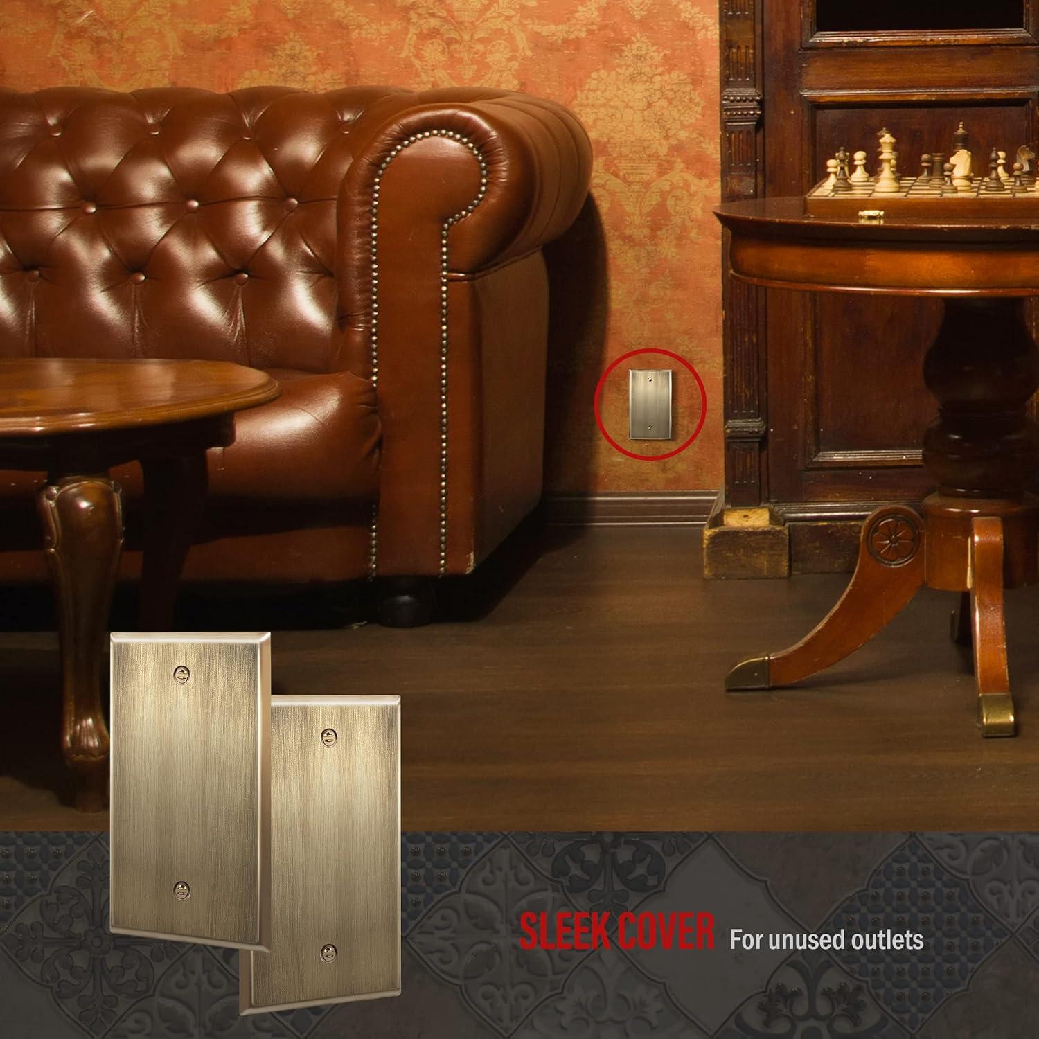 Placa de Pared de Metal ENERLITES 1-Gang Acero Inoxidable 7701-AB