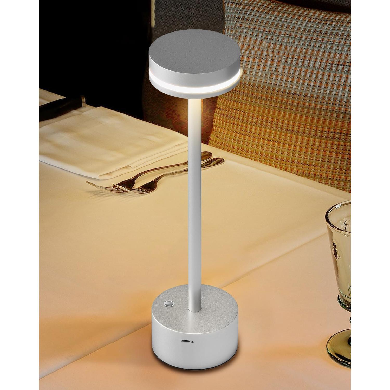Lámpara de Mesa Inalámbrica LED FUNTAPHANTA Plata 4000mAh