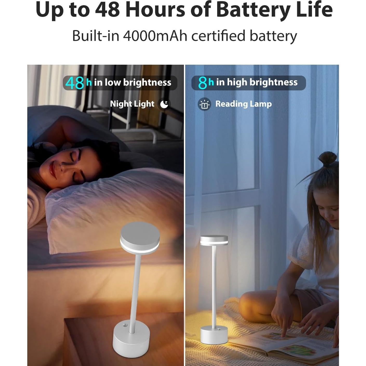 Lámpara de Mesa Inalámbrica LED FUNTAPHANTA Plata 4000mAh