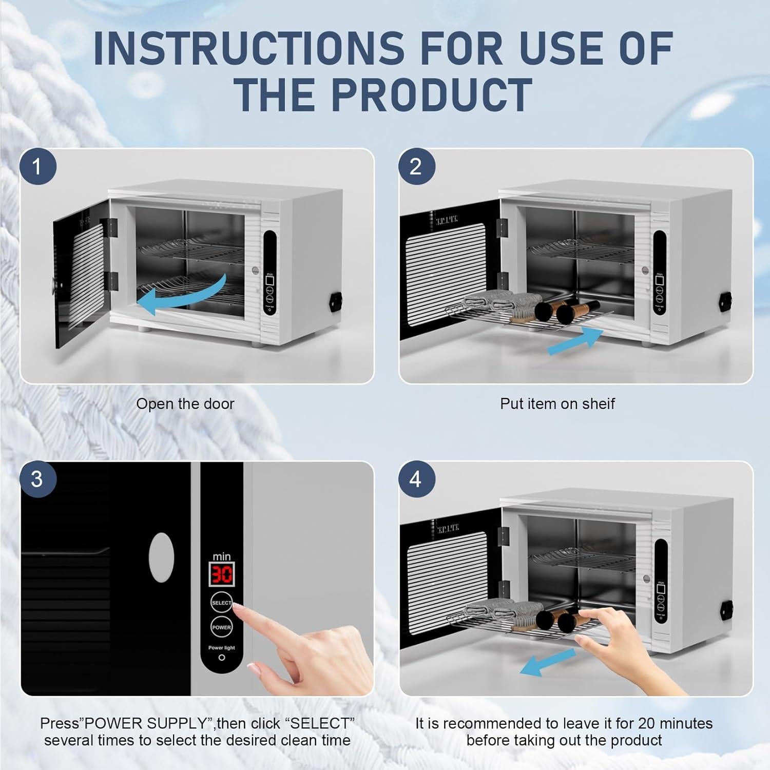 Máquina de Limpieza UV para Herramientas de Uñas Geisofu 10L