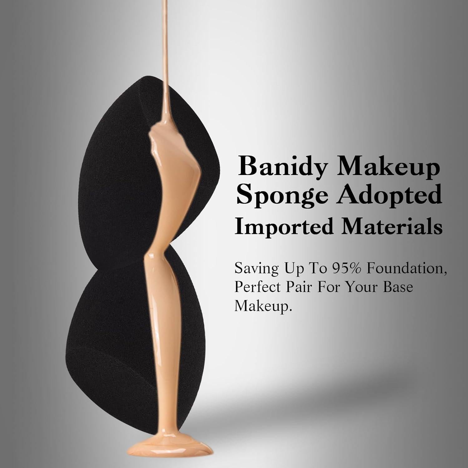 Juego de Esponjas de Maquillaje Banidy con Soporte Negro