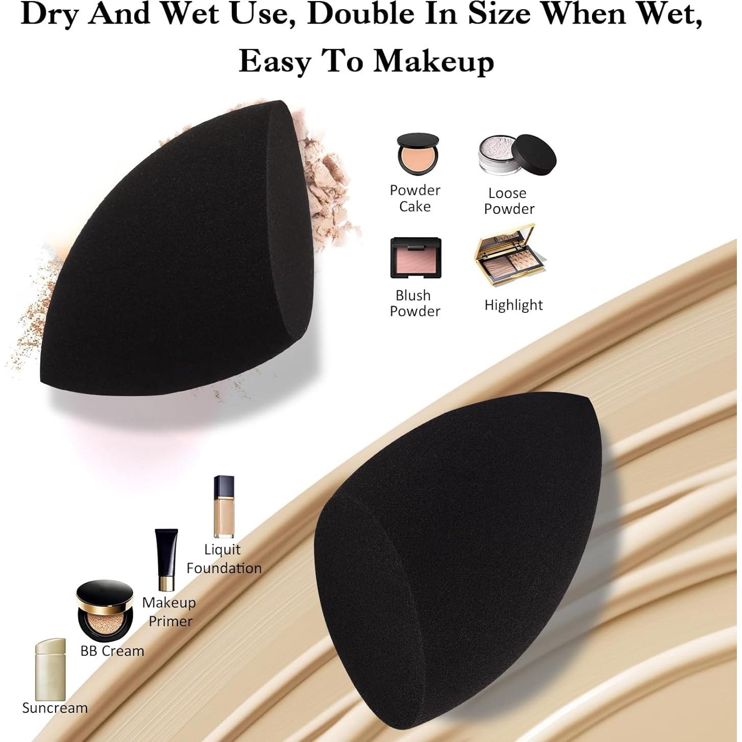 Juego de Esponjas de Maquillaje Banidy con Soporte Negro