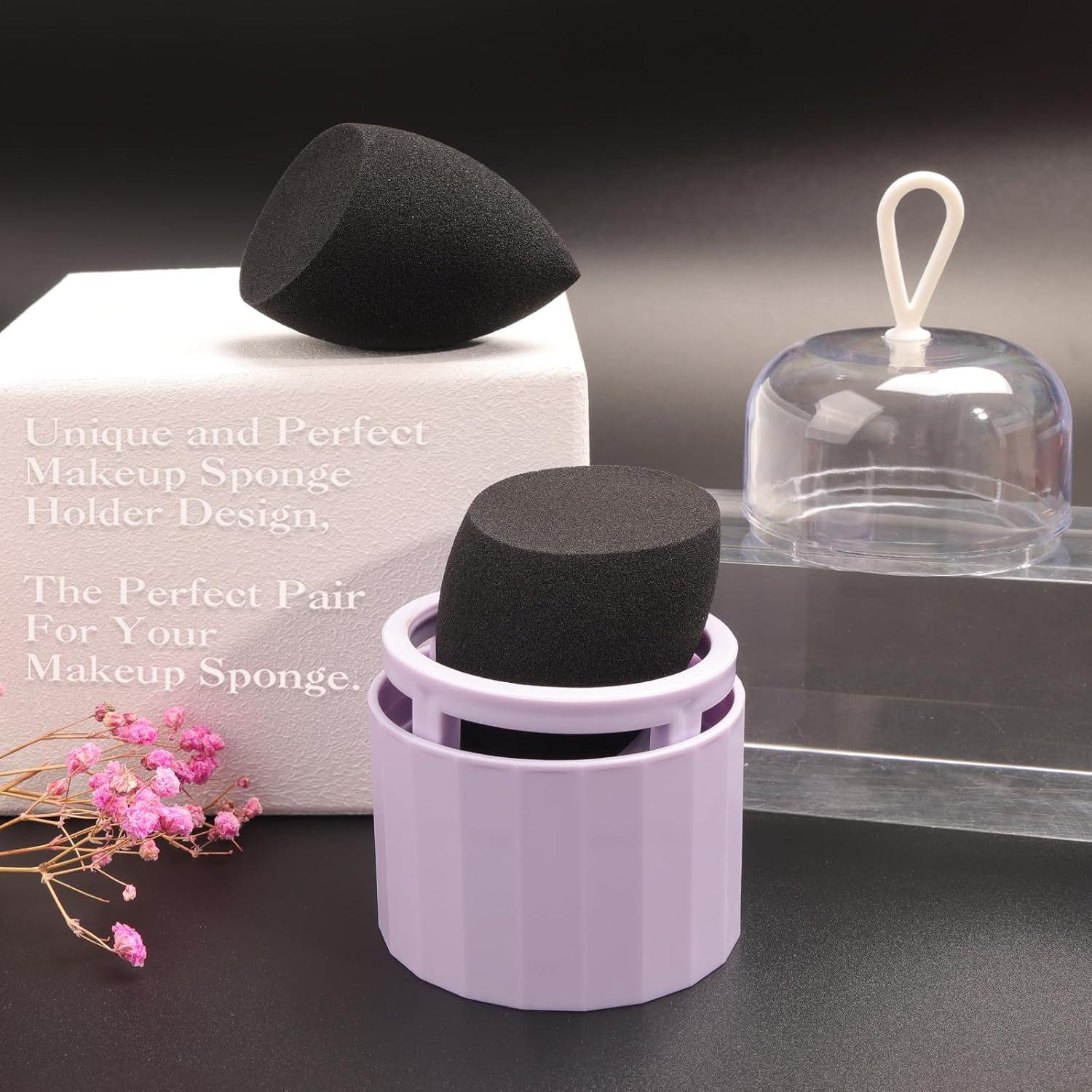 Juego de Esponjas de Maquillaje Banidy con Soporte Negro