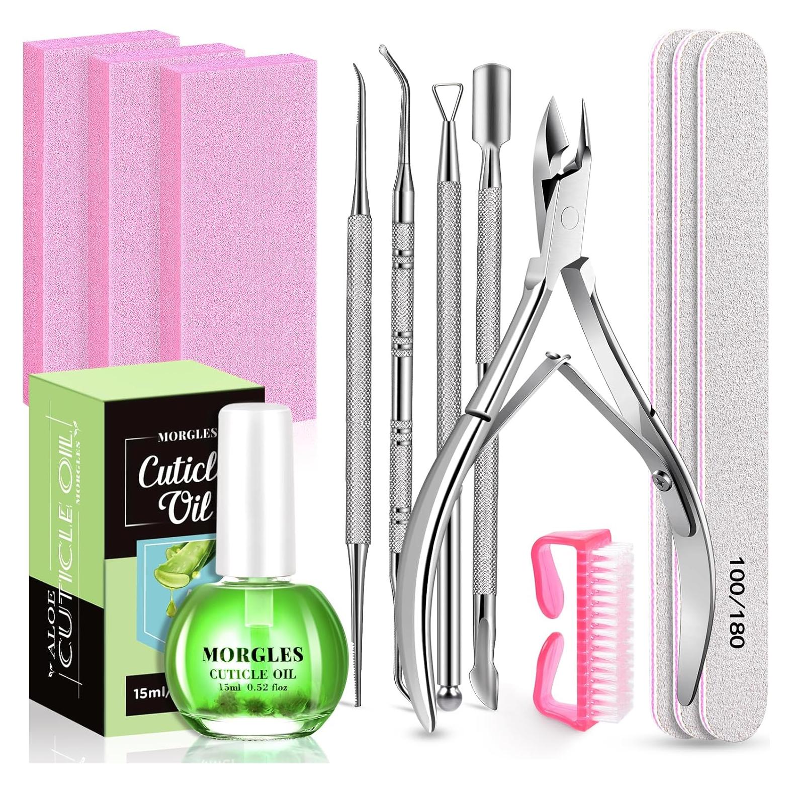 Kit de Cuidado de Uñas MORGLES con Aceite de Aloe Vera