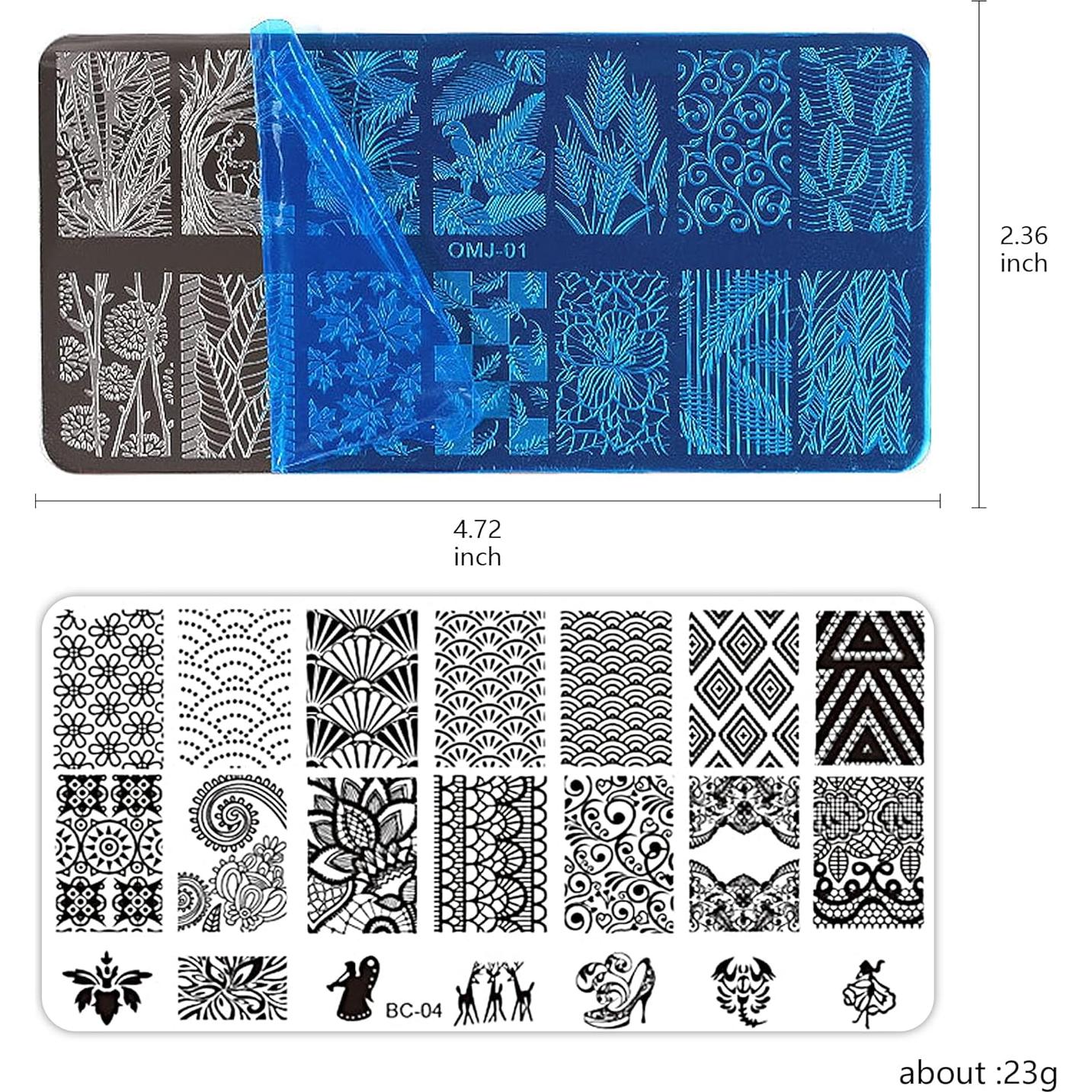 Kit de Estampado de Uñas AddFavor 6 Piezas con Estampador