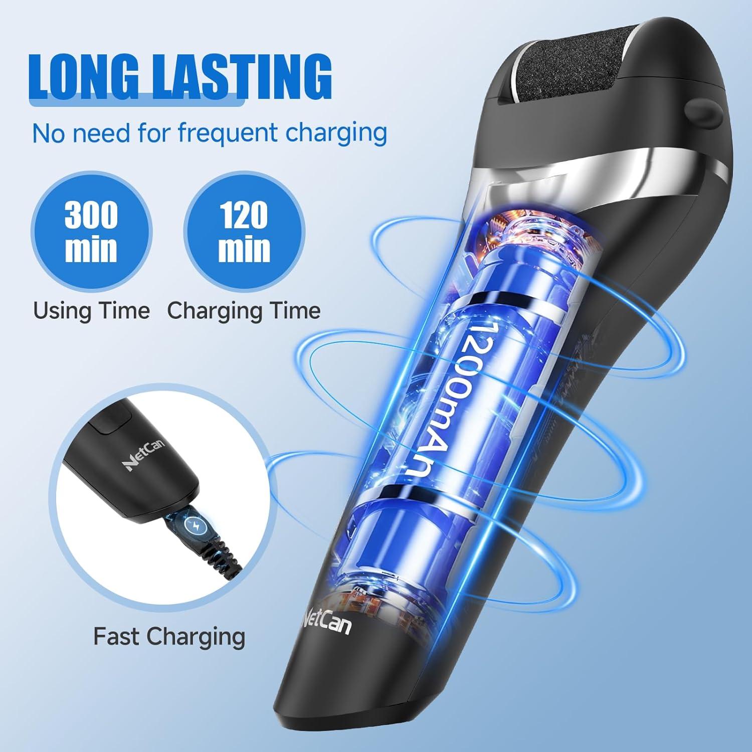 Removedor de Callos Eléctrico NetCan 17 en 1 Portátil Negro