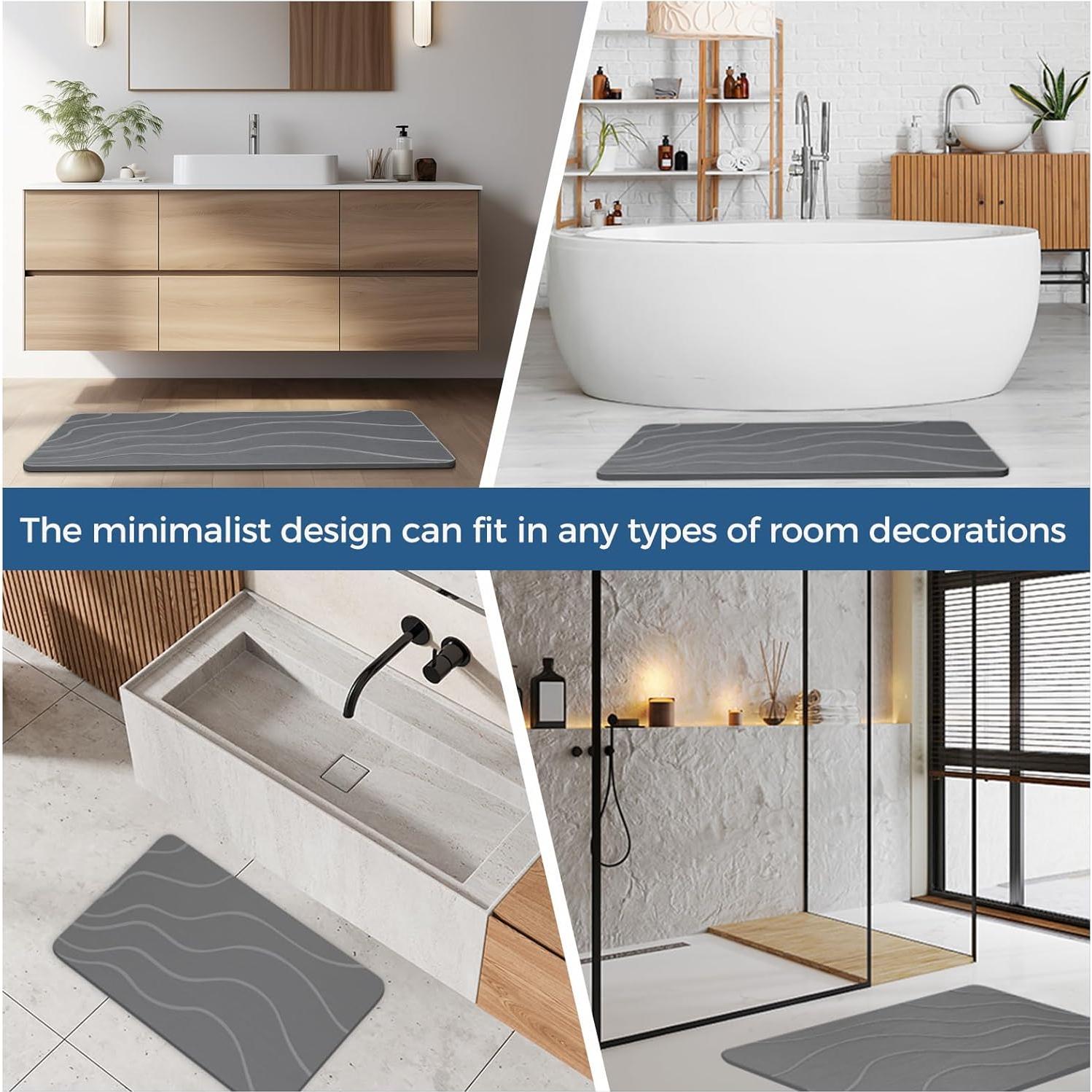 Alfombra de Baño PUCUN de Piedra Diatomita Antideslizante 61x41cm