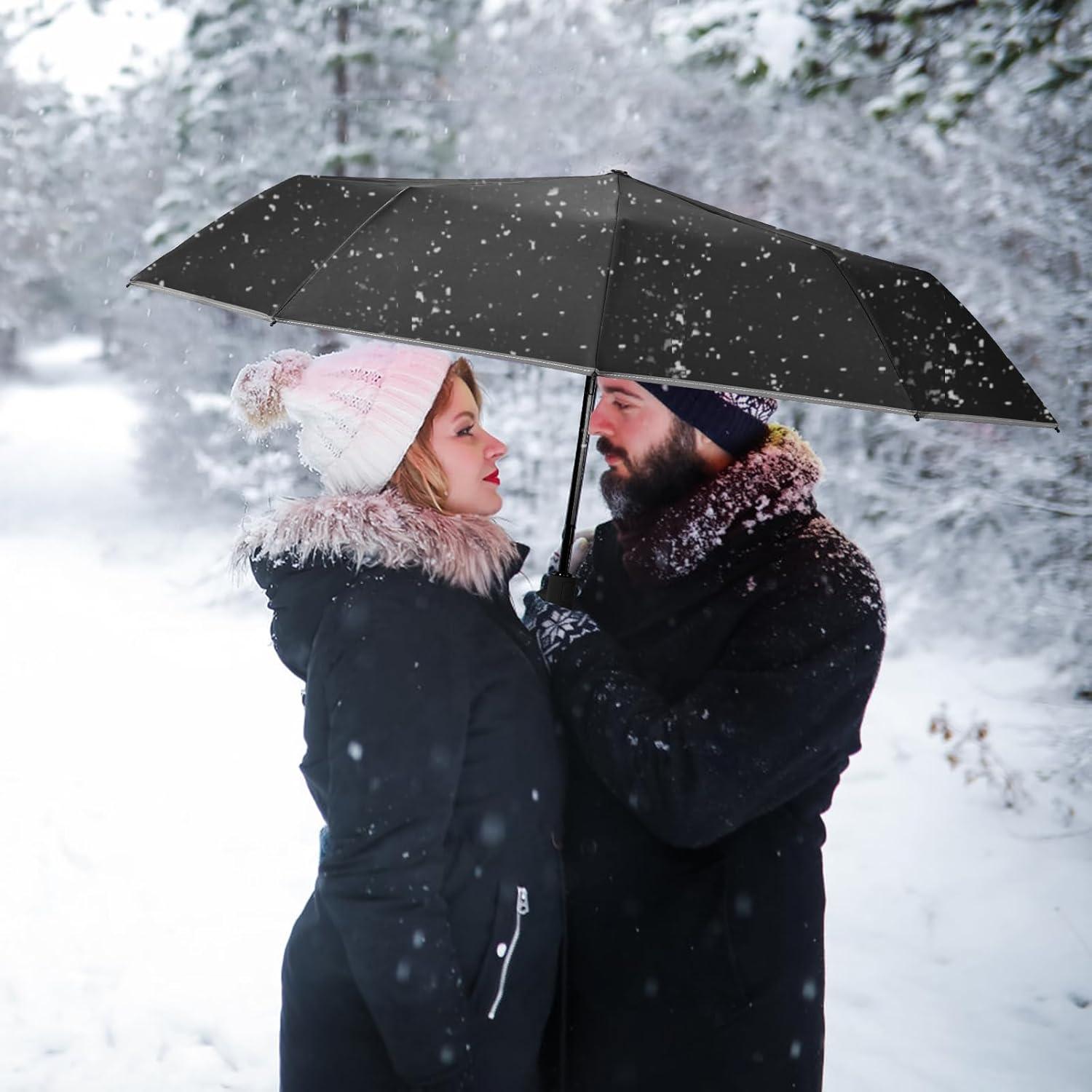 Paraguas de Viaje TradMall 280T Automático Compacto Negro