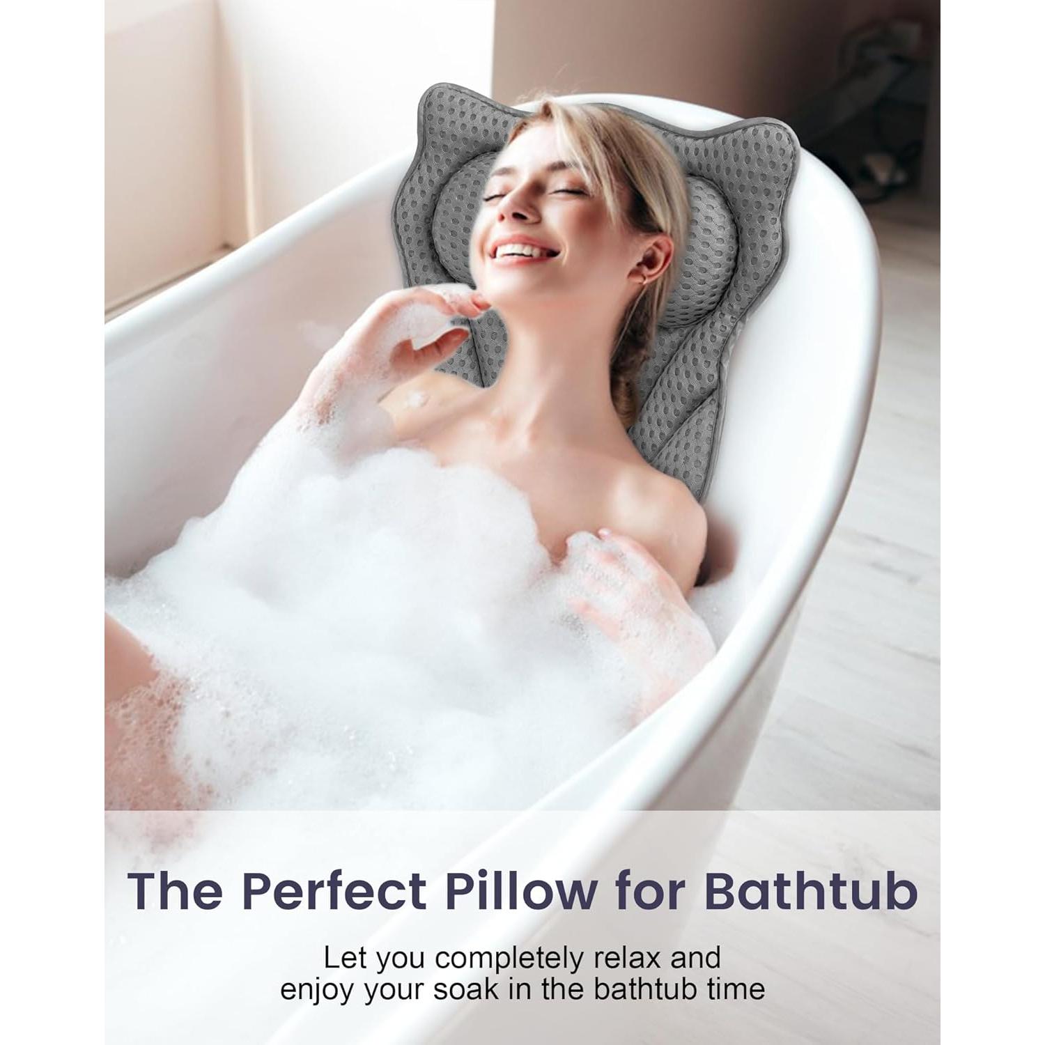 Almohada de Baño MTDLYICE Gris 42x44cm con Ventosas