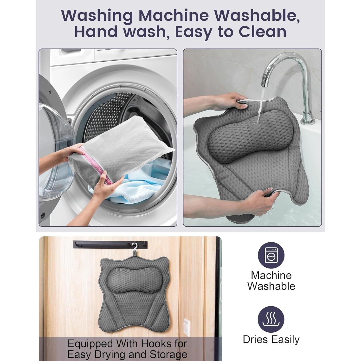 Almohada de Baño MTDLYICE Gris 42x44cm con Ventosas