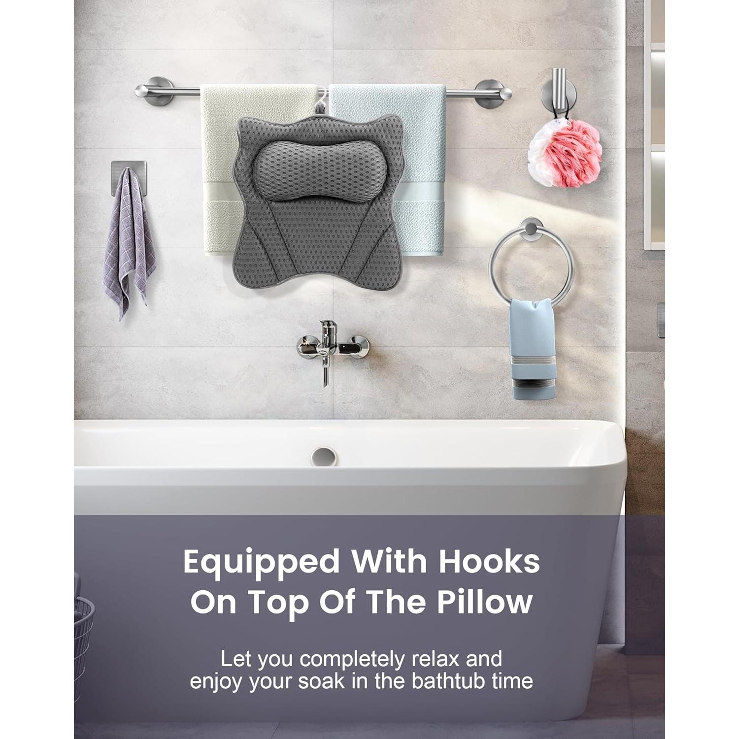 Almohada de Baño MTDLYICE Gris 42x44cm con Ventosas