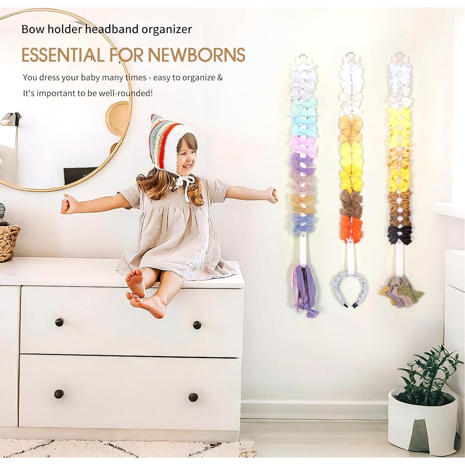 Soporte Organizador de Lazos para Cabello POVETIRE Beige