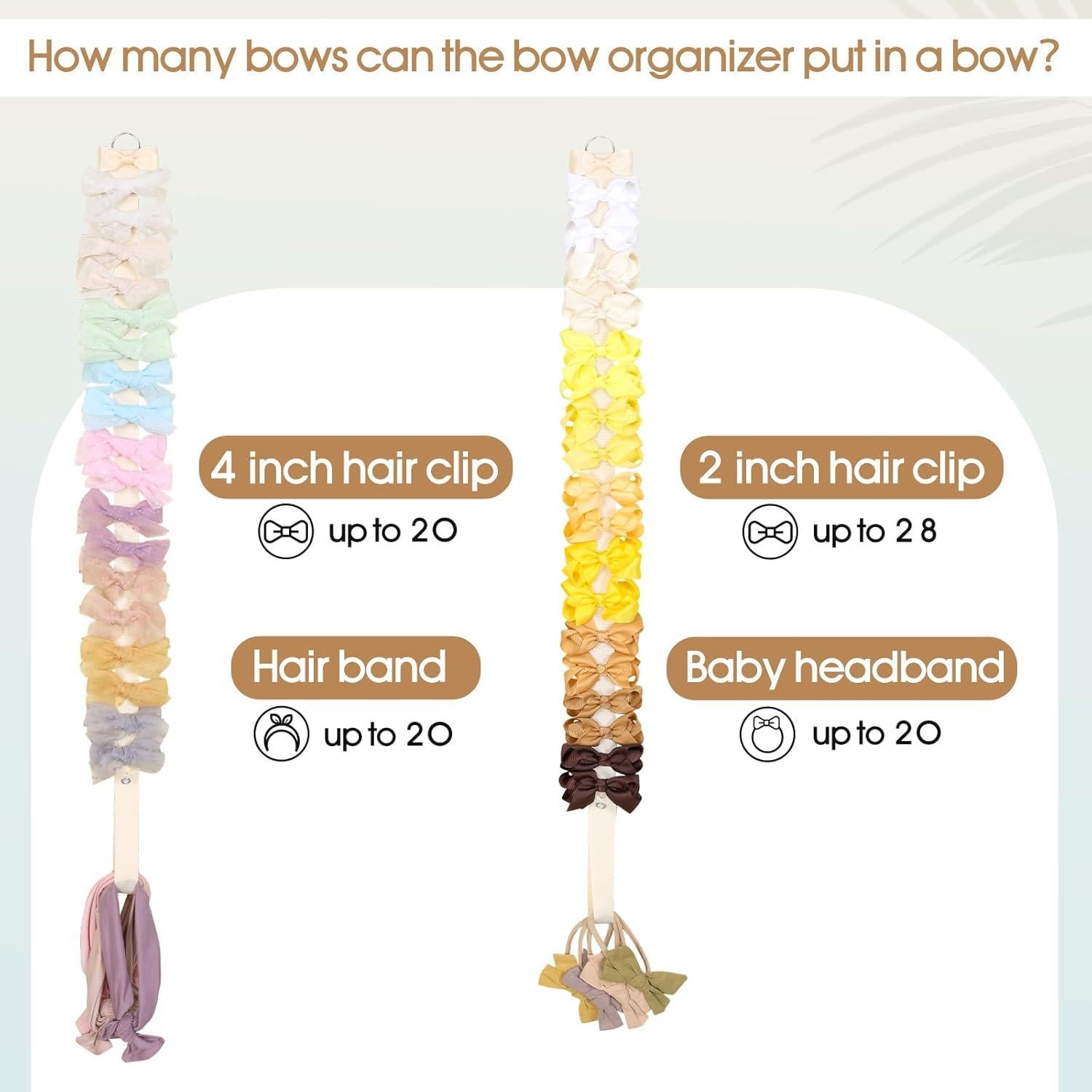 Soporte Organizador de Lazos para Cabello POVETIRE Beige