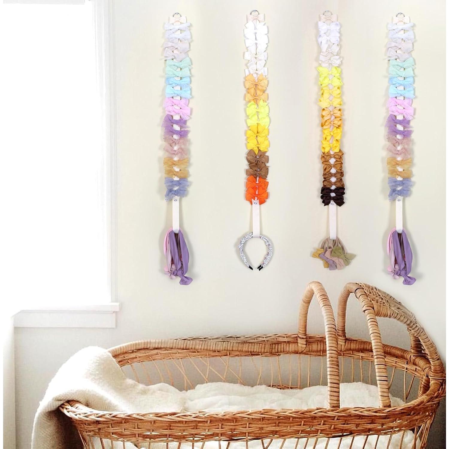 Soporte Organizador de Lazos para Cabello POVETIRE Beige