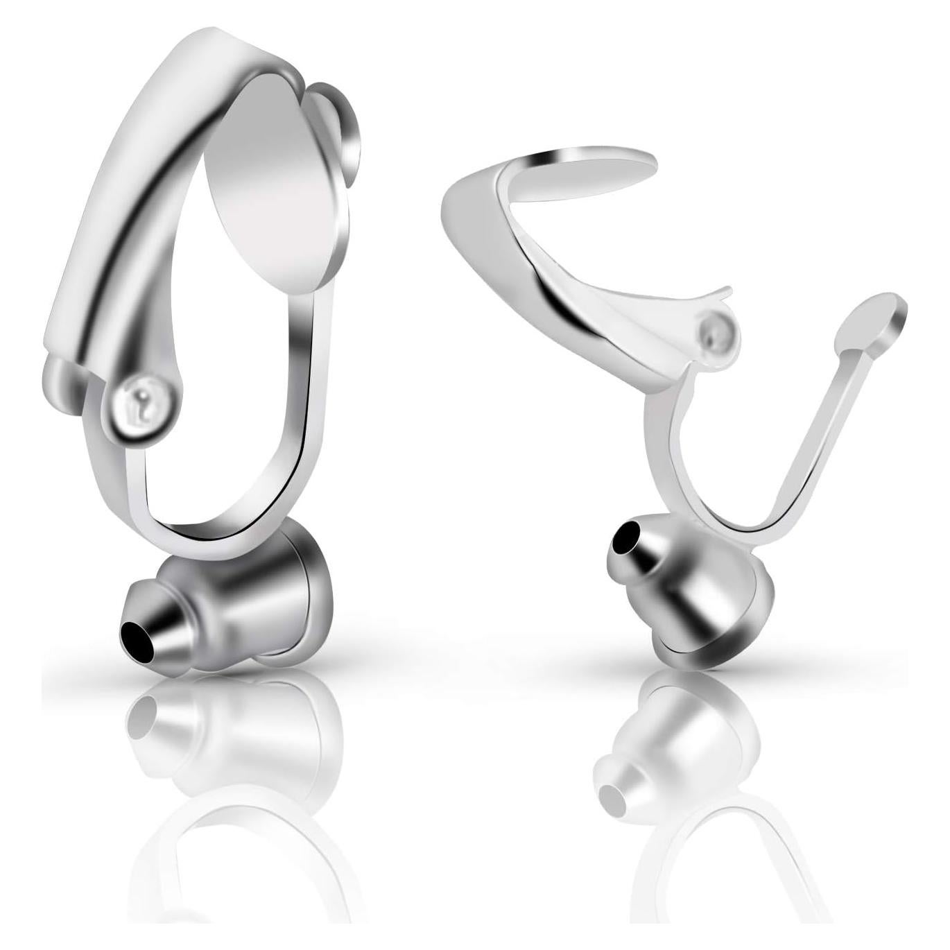 BronaGrand 20 Piezas Convertidores Pendientes Clip-on Plata