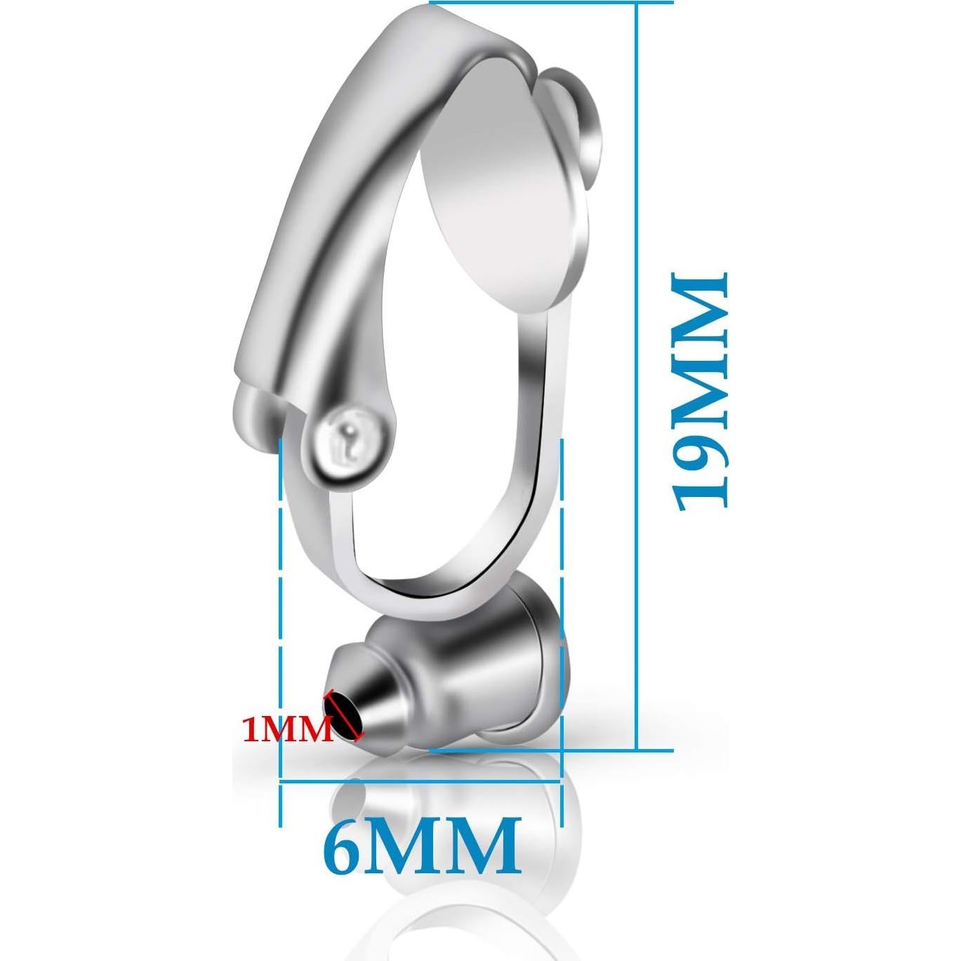 BronaGrand 20 Piezas Convertidores Pendientes Clip-on Plata
