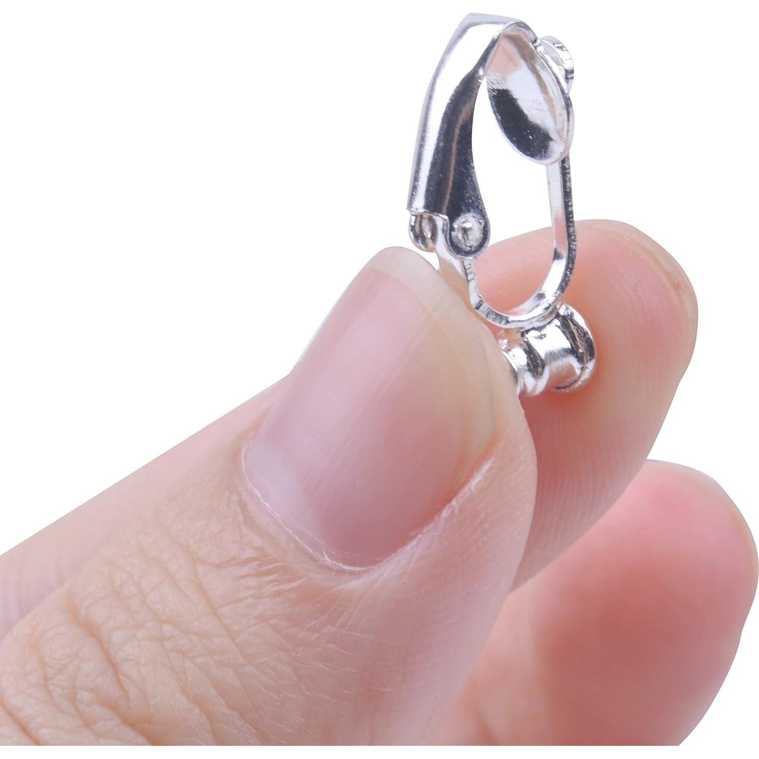 BronaGrand 20 Piezas Convertidores Pendientes Clip-on Plata