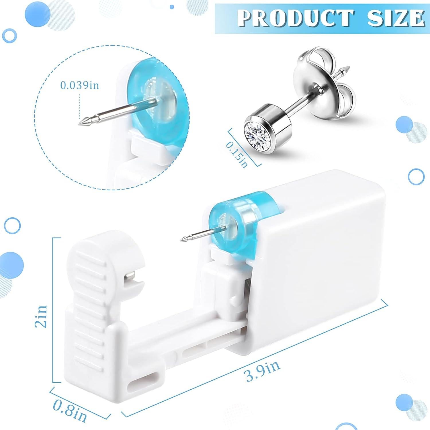 Kit de Perforación de Oídos Desechable 24 Piezas con Pendientes