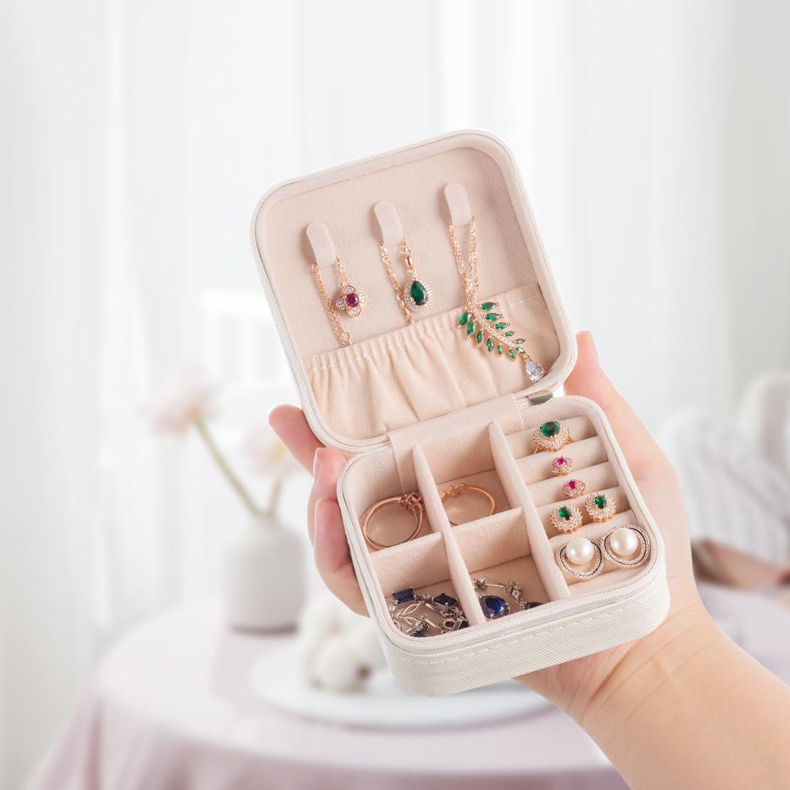 Caja de Joyería de Viaje VOMNA 3 Paquetes Blanco Organizador