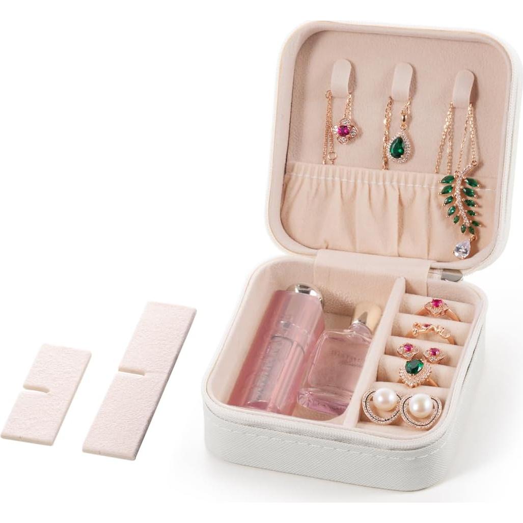 Caja de Joyería de Viaje VOMNA 3 Paquetes Blanco Organizador