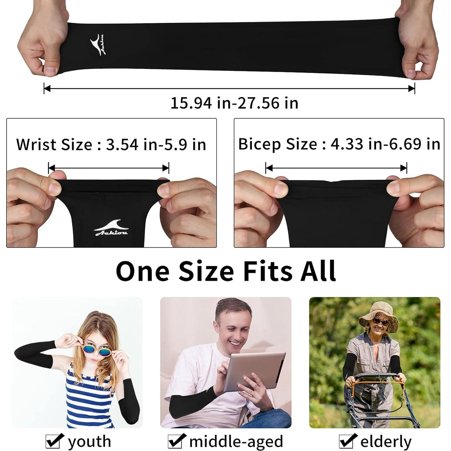 Mangas de Compresión UV Achiou para Mujeres - 2 Pares