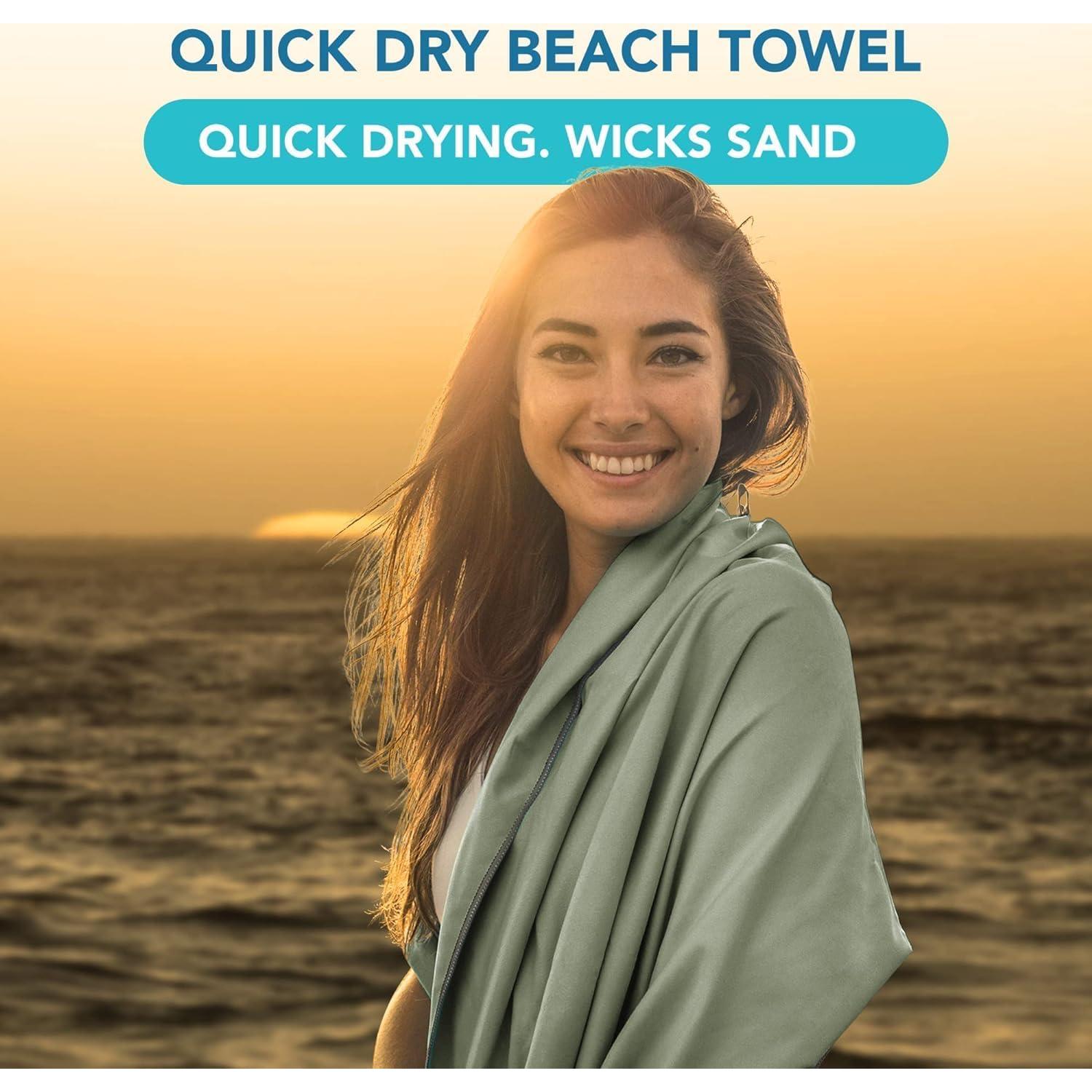 Toalla de Viaje Microfibra Youphoria 30.5x61 cm Verde Militar