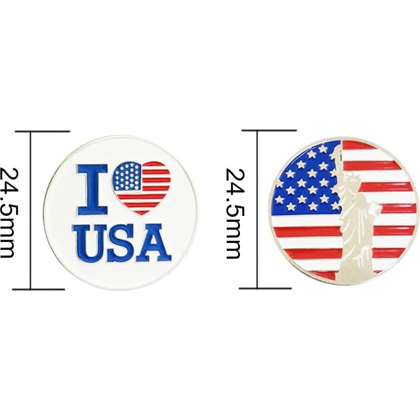 Marcadores de Golf GOLTERS - Paquete de 12, Bandera Americana