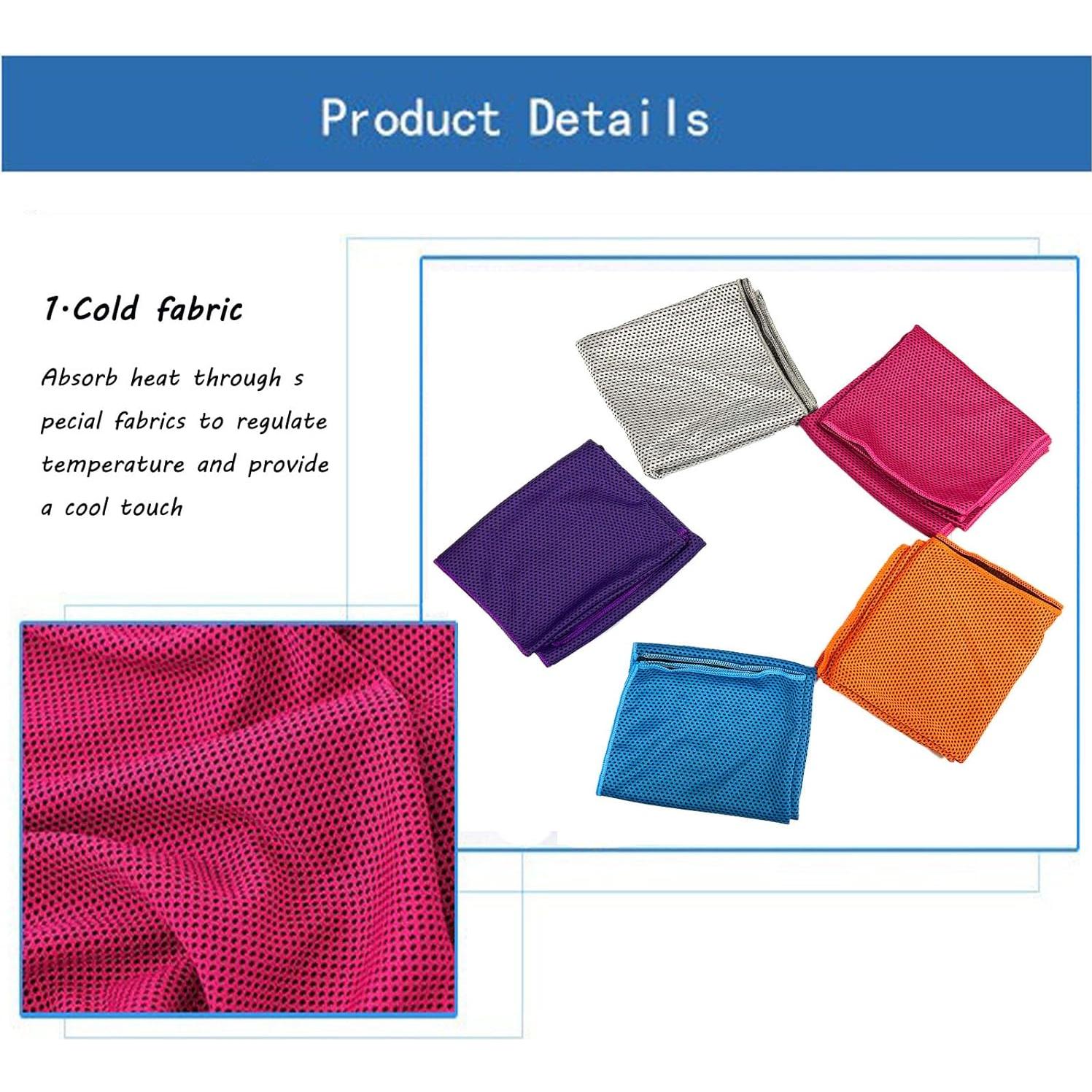 Paquete de 5 Toallas Refrigerantes Durikant 120x35cm Secado Rápido