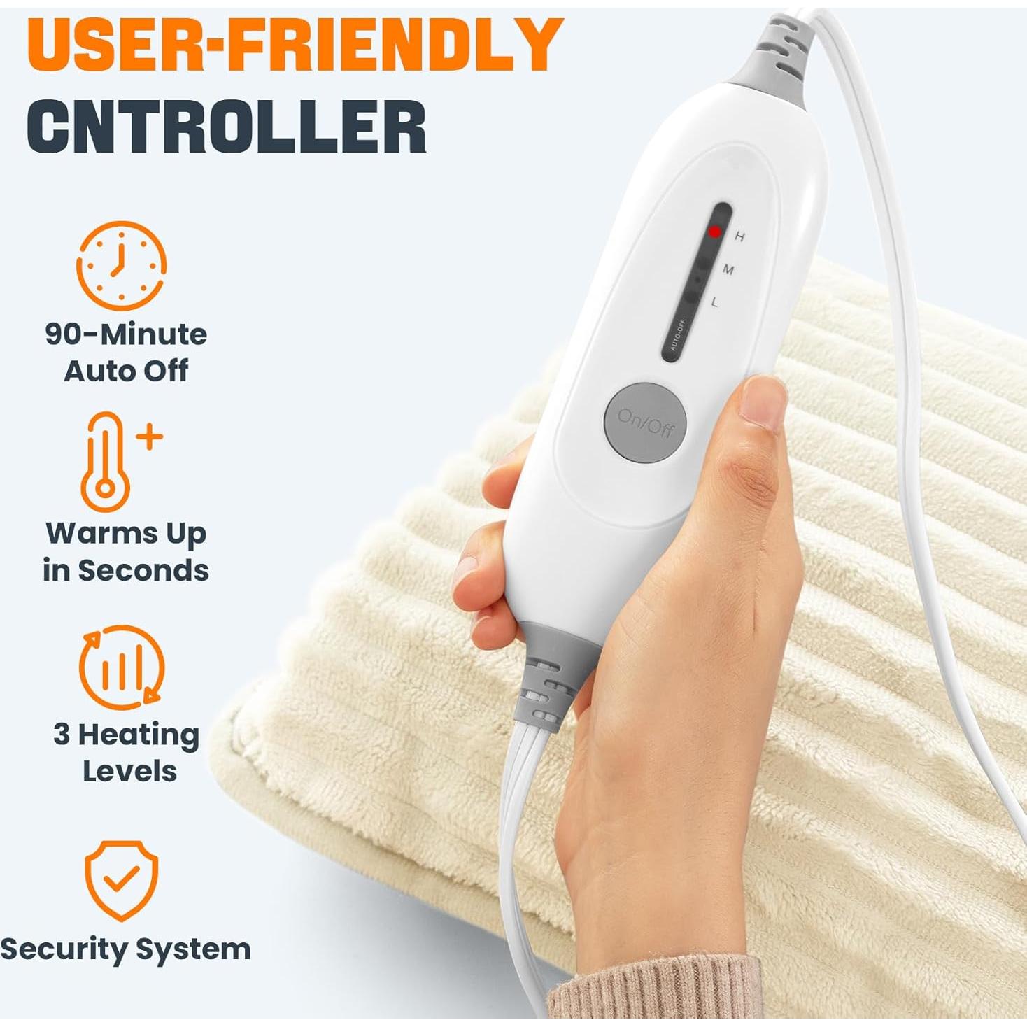 Calentador de Manos Eléctrico SINORIKO Beige, 3 Niveles, 90 Minutos