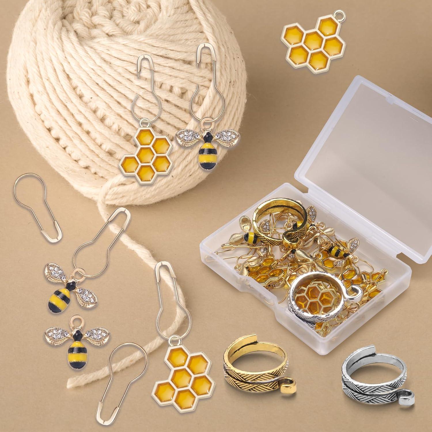 20 Marcadores de Punto Tatiwoo Abeja y Panal para Tejer