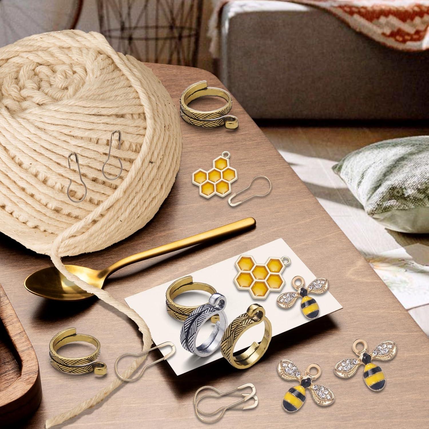 20 Marcadores de Punto Tatiwoo Abeja y Panal para Tejer