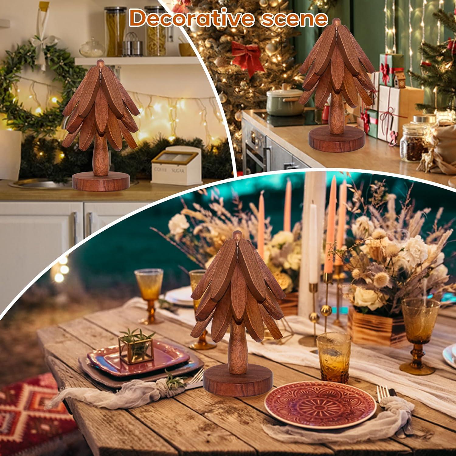 Set de 3 Posavasos de Madera LIFETOWE en Forma de Árbol