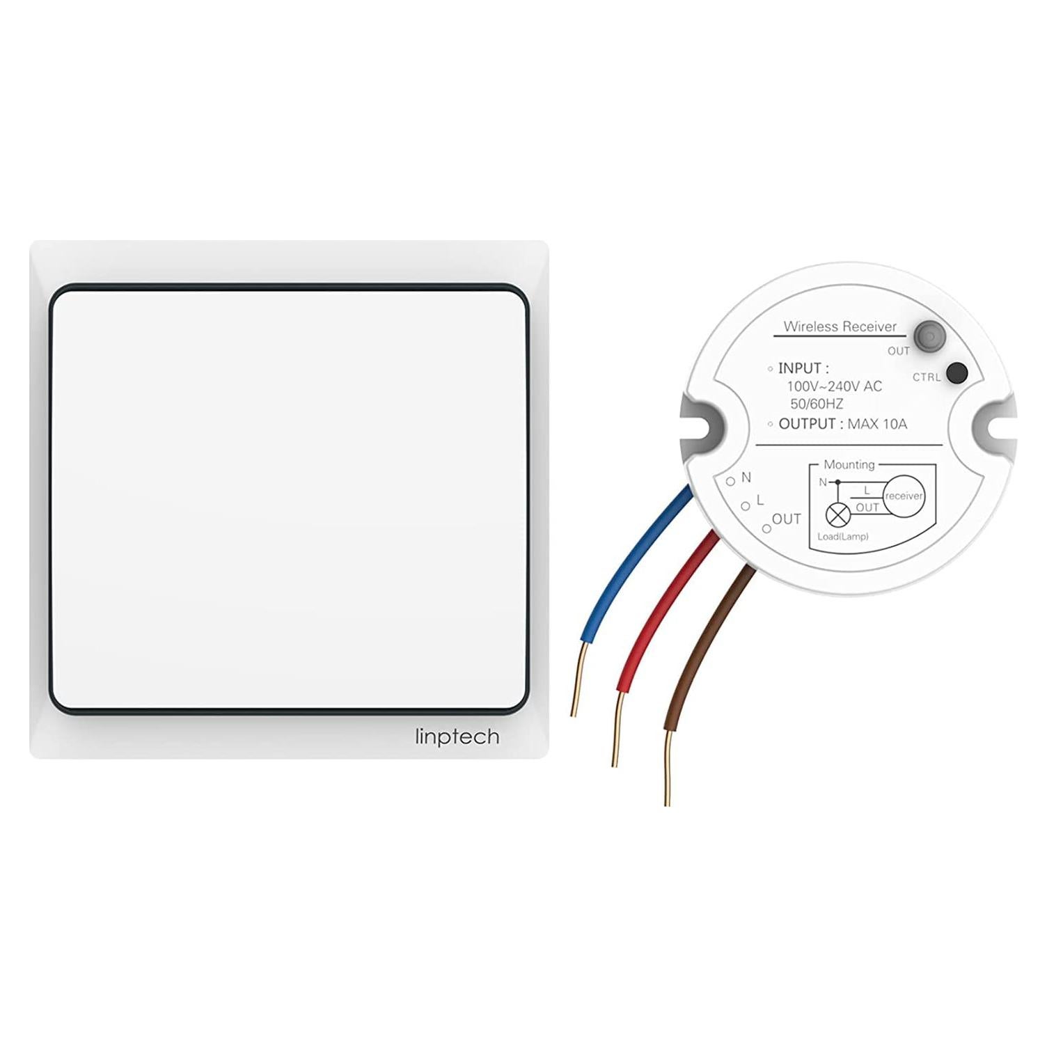 Interruptor de Luz Inalámbrico Autopropulsado Linptech K4R+R2