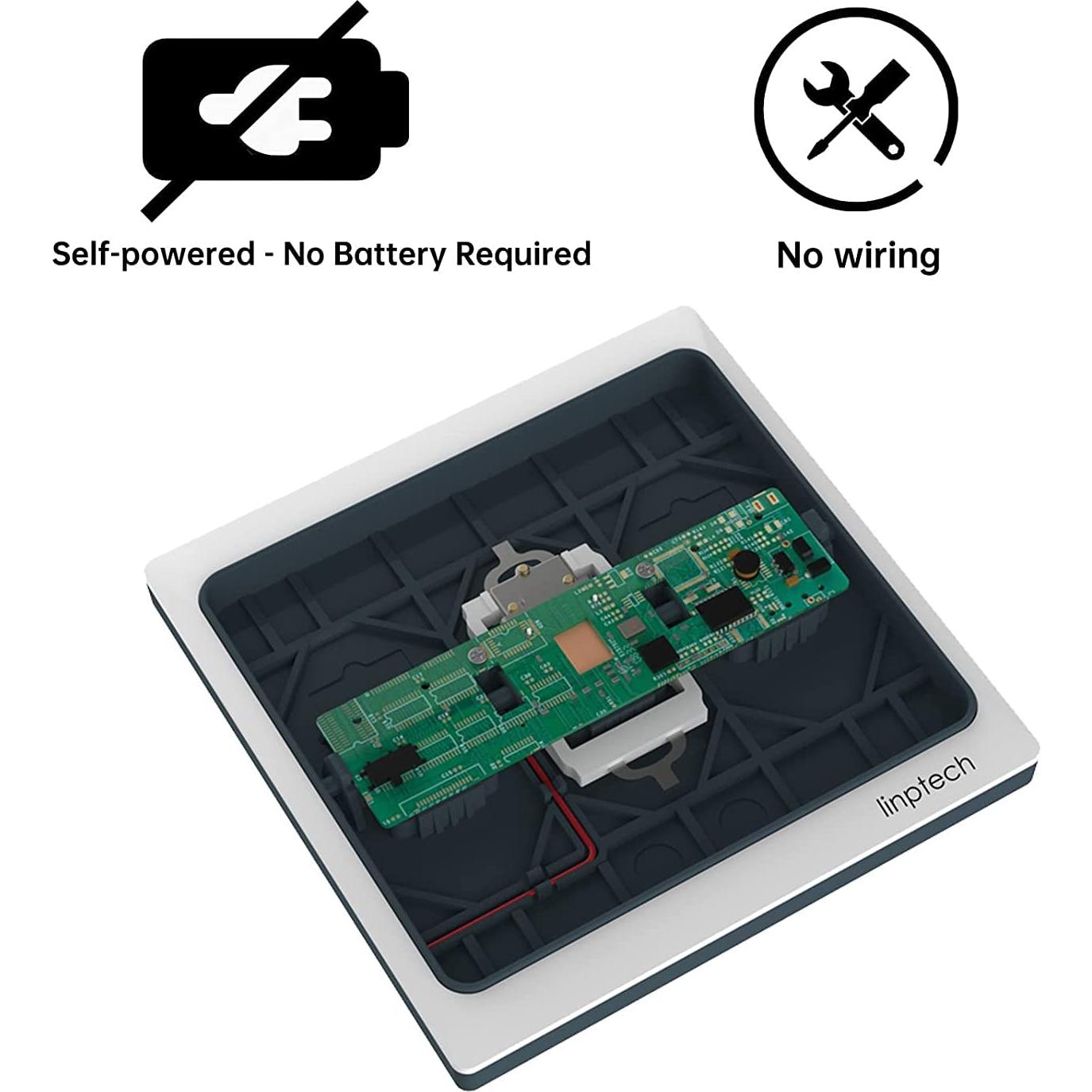 Interruptor de Luz Inalámbrico Autopropulsado Linptech K4R+R2