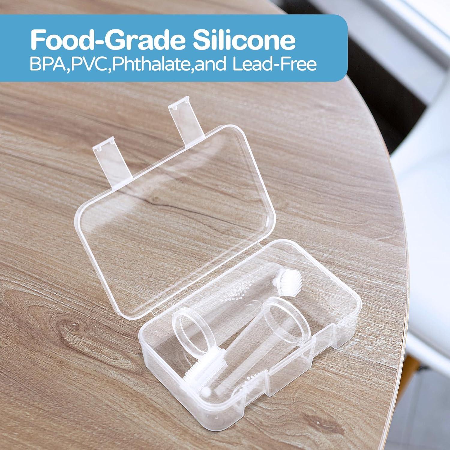 Cepillo de Dedo para Bebés Dearlomum - 2 Piezas Silicona