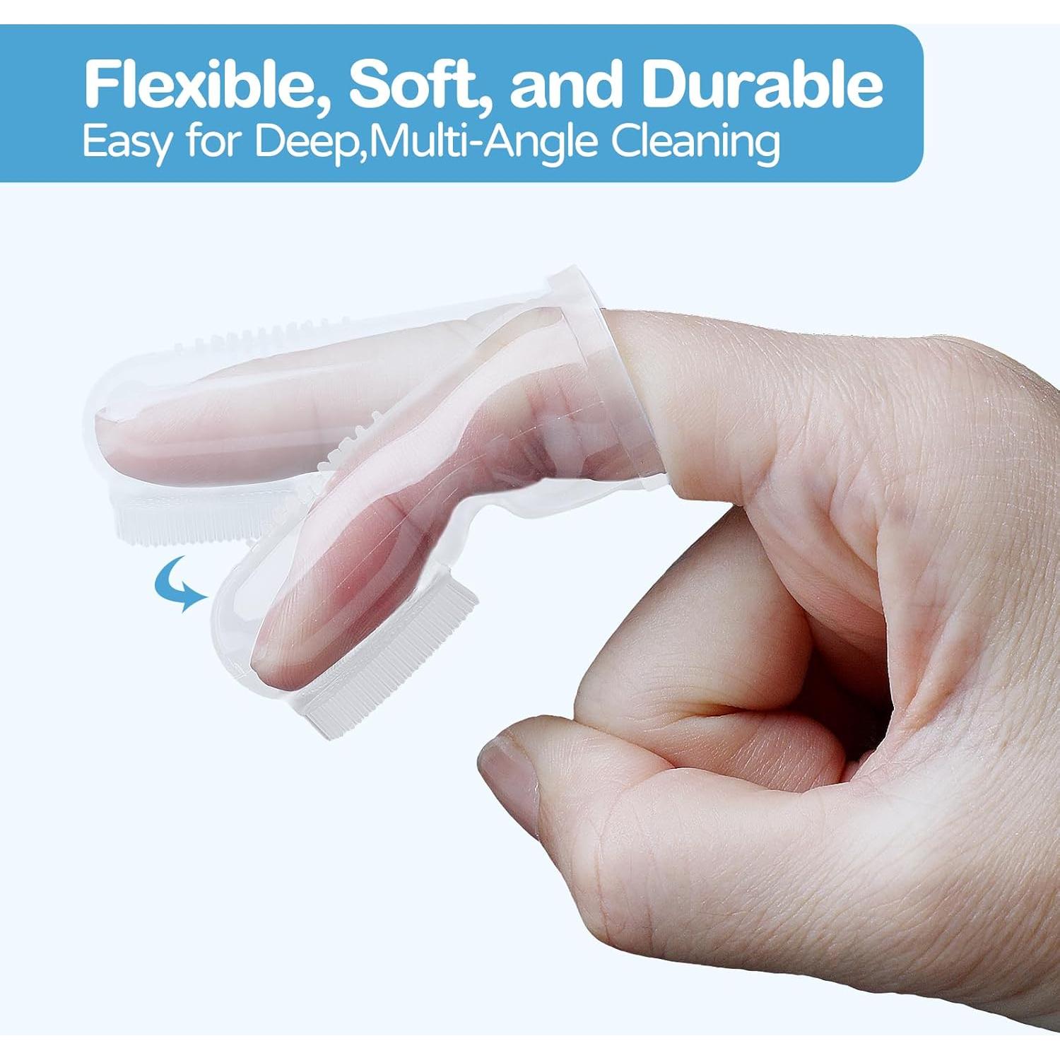 Cepillo de Dedo para Bebés Dearlomum - 2 Piezas Silicona