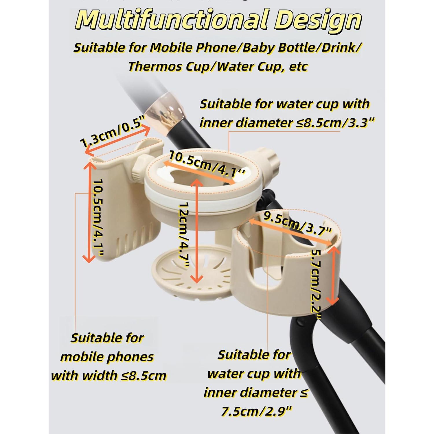 Soporte para Tazas 3-en-1 UIVXXUD Beige, Accesorios Carrito Bebé